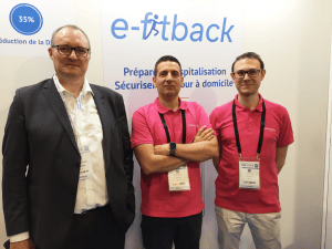 Jean-Marc BOUCHER, Alexandre FALZON et Guillaume FAYOLLE sur le stand e-fitback de la Paris HealthCare Week