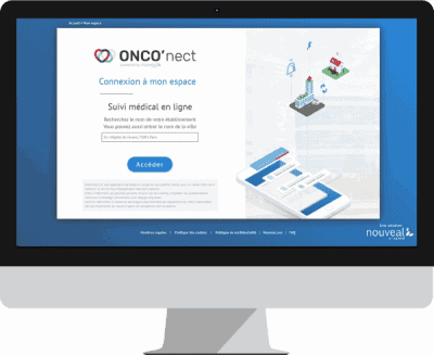 Page de connexion ONCO’nect sur ordinateur