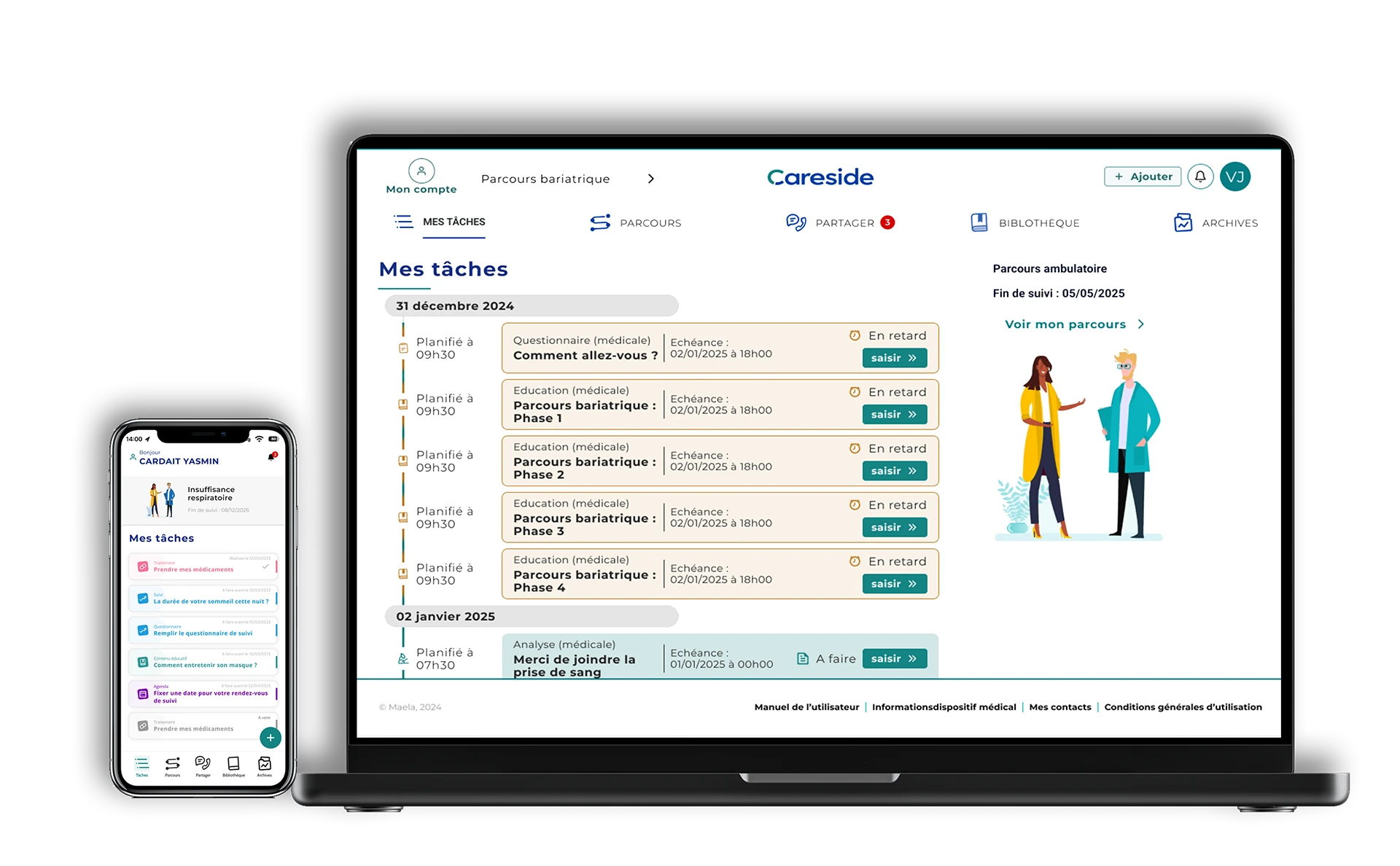 Le patient connecté à son équipe de soin en continu